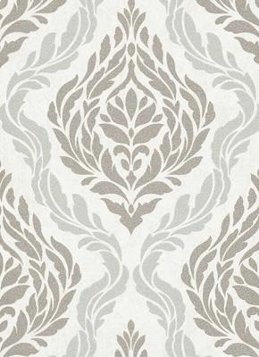 Dutch Wallcoverings Behang Carat Deluxe Medaillon Wit/Zilver 10060-14