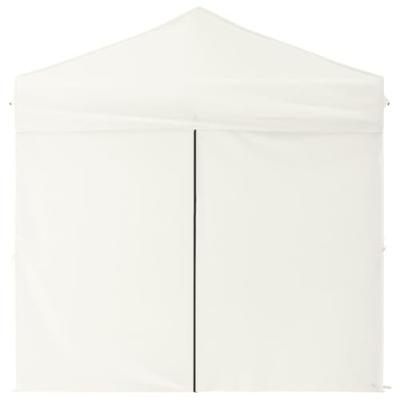 Partytent inklapbaar met zijwanden 2x2 m crmekleurig - thumbnail