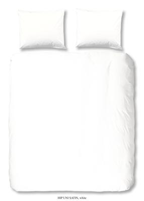 HIP Dekbedovertrek "uni dessin" - Wit - (200x200/220 cm) - Katoen Satijn