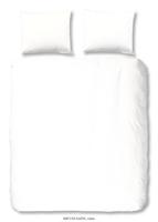 HIP Dekbedovertrek "uni dessin" - Wit - (200x200/220 cm) - Katoen Satijn - thumbnail