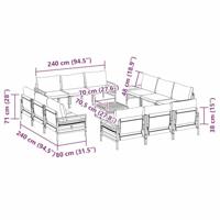 Tuinbankenset met kussen 13 pcs Zwart Staal - thumbnail