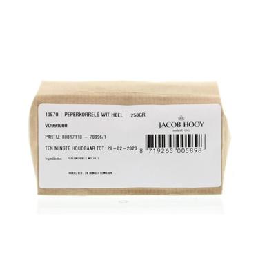 Jacob Hooy Peperkorrels wit heel 250 Gram
