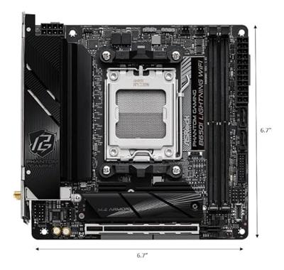 ASRock Phantom Gaming B650I Lightning WiFi Moederbord Socket AMD AM5 Vormfactor Mini-ATX Moederbord chipset AMD® B650