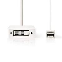 Mini DisplayPort-Kabel - DisplayPort 1.2 - Mini-DisplayPort Male - DisplayPort Female/DVI-D 24+1-Pins Female/HDMI Input - 21.6 Gbps - Vernikkeld - 0.20 m - Rond - PVC - Wit - Polybag - thumbnail