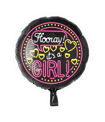 Neon Folieballon It&apos;s a girl - 46cm