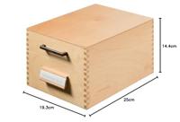 HAN 506 506 Kaartenbak Natuurlijk hout Aantal kaarten (max.): 900 kaarten DIN A6 liggend Met metaalsteun, Wegklapbaar deksel met greep - thumbnail