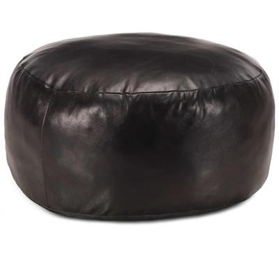 VidaXL Poef 60x30 cm echt geitenleer zwart