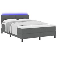 Boxspringbed met matras en LED stof donkergrijs 160x200 cm - thumbnail