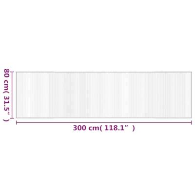 Vloerkleed rechthoekig 80x300 cm bamboe zwart - thumbnail