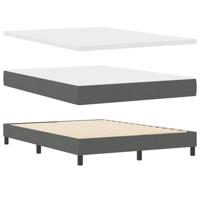 Boxspring Bed met Matras & LED Donkergrijs 140x190 cm Stof - thumbnail
