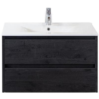Dante Badmeubelset 80 cm - Black Oak - Keramische Wastafel Wit Enjoy