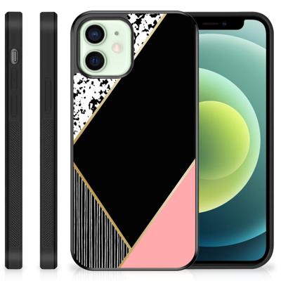 iPhone 12 Mini Grip Case Zwart Roze Vormen