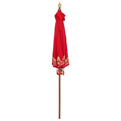 Balinese Parasol Rood (210-220) x 260 cm Katoen en massief hout