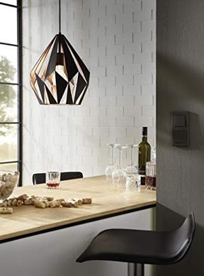 Eglo HanglampCarlton 1 31cm zwart met koper - 49254
