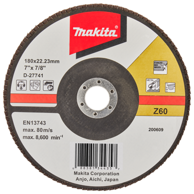 Makita Accessoires Lamellenschuurschijf 180mm Z60 - D-27741 D-27741 Makita Accessoires Lamellenschuurschijf 180mm Z60 - D-27741 D-27741