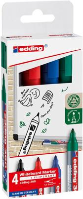 Edding 4-360-4-2 Whiteboardmarkerset Zwart, Blauw, Rood, Groen 1 stuk(s) Edding 4-360-4-2 Whiteboardmarkerset Zwart, Blauw, Rood, Groen 1 stuk(s)