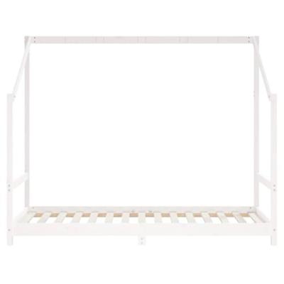 Kinderbedframe 90x190 cm massief grenenhout wit