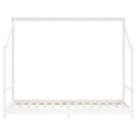 Kinderbedframe 90x190 cm massief grenenhout wit - thumbnail