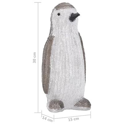 VidaXL Kerstfiguur pinguïn led binnen en buiten 30 cm acryl
