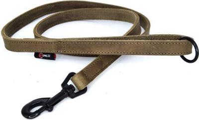 Hondenriem vetleer - Olijfgroen - Met handvat