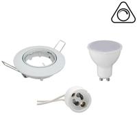 GU10 Inbouwspot Set - Glans Wit - Inbouw Rond - Dimbaar - Kantelbaar - 6W - Helder/Koud Wit 6400K - Ø82mm - thumbnail