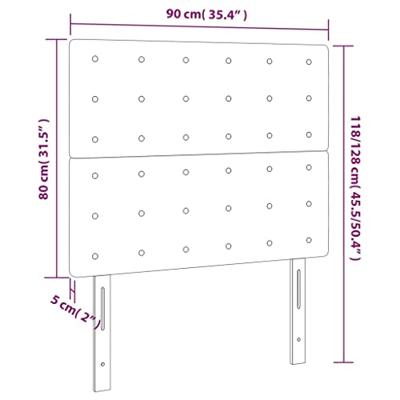 Hoofdborden 2 st 90x5x78/88 cm kunstleer wit - thumbnail