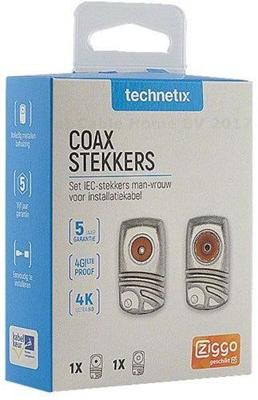 Enzo Technetics Set 2 stuks coaxpluggen haaks metaal 4G - 2074010 Enzo Technetics Set 2 stuks coaxpluggen haaks metaal 4G - 2074010