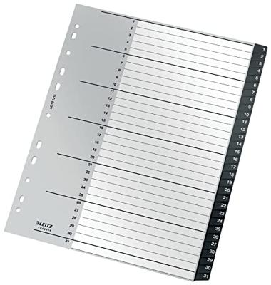 Leitz 12180000 indextab Numerieke tabbladindex Polypropyleen (PP) Zwart, Wit Leitz 12180000 indextab Numerieke tabbladindex Polypropyleen (PP) Zwart, Wit