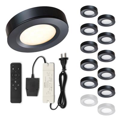 Set LED-opbouwspot met afstandsbediening Adria zwart 3W dimbaar 1-12 stuks
