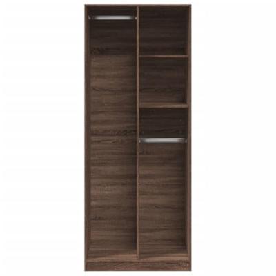Kledingkast 80x50x200 cm bewerkt hout bruin eikenkleur