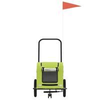 VidaXL Hondenfietstrailer oxford stof en ijzer groen - thumbnail