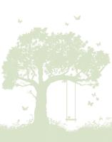 Noordwand Kids Walls Fotobehang silhouet van een boom met schommel - 45879 - thumbnail