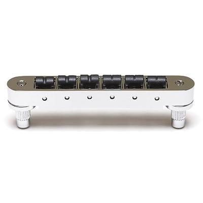 Graph Tech PS 8843 N0 ResoMax NV2 Tune-O-Matic Bridge met String Saver zadels (kleine posten, 4 mm) - nikkel Graph Tech PS 8843 N0 ResoMax NV2 Tune-O-Matic Bridge met String Saver zadels (kleine posten, 4 mm) - nikkel