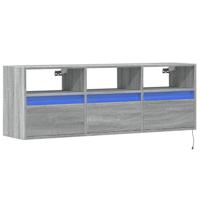 Tv-wandmeubel met LED-verlichting 130x31x45 cm grijs sonoma - thumbnail