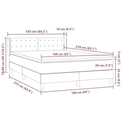 Boxspring met matras fluweel roze 160x210 cm