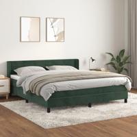 Boxspring met matras fluweel donkergroen 160x200 cm - thumbnail