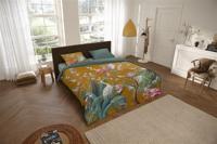 Descanso Dekbedovertrek "bloemen" - Oker - (240x200/220 cm) - Biologisch Katoen satijn - thumbnail