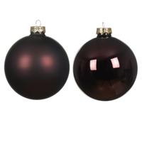 Kerstballen Glas Ø8cm Truffel Zwart 16st - thumbnail