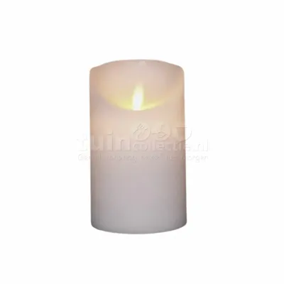 Batterijverlichting kaars wax rustiek met bewegende vlam 12.5 cm Anna's Collection - Annas collection