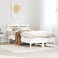 Bedframe zonder matras massief grenenhout wit 90x200 cm - thumbnail