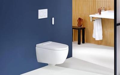 Geberit AquaClean Alba douchewc - 37.5x56.5x40.5cm - spoelrandloos - diepspoel - afstandsbediening - KeraTect - glans wit 146.350.01.1 - thumbnail