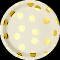 HEMA Papieren bord Ø22.5cm gouden stippen - 8 stuks - thumbnail