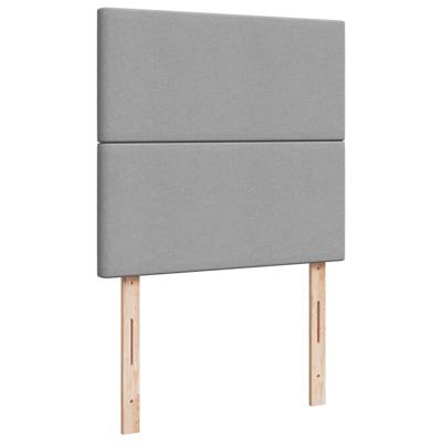 Boxspring met matras stof lichtgrijs 140x200 cm - thumbnail