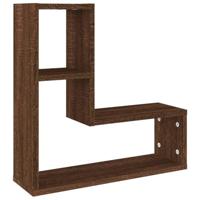Wandschappen 2 st 50x15x50 cm bewerkt hout bruin eikenkleur - thumbnail