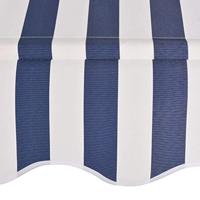 VidaXL Luifel handmatig uittrekbaar 200 cm blauw en witte strepen - thumbnail