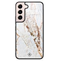 Samsung Galaxy S22 glazen hardcase - Marmer goud - thumbnail