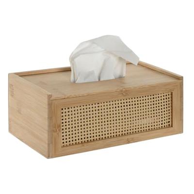 Doos voor doekjes Home ESPRIT Bamboe Rotan 25 x 13 x 10 cm