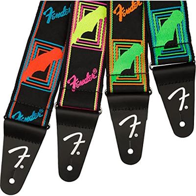 Fender Neon Monogrammed Strap gitaarband groen/blauw