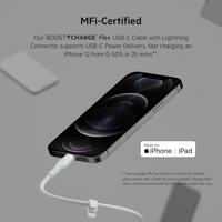 Belkin BoostCharge Flex siliconen USB Type C/Lightning-kabel (1 m), MFi-gecertificeerde 20 W PD Power Delivery-snellaadkabel voor iPhone 14/14 Plus, 13, 12, Pro, Max, mini, SE, iPad en meer – Wit - thumbnail