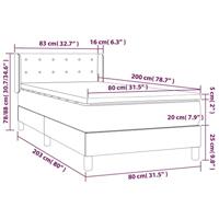 Boxspring met matras stof blauw 80x200 cm - thumbnail